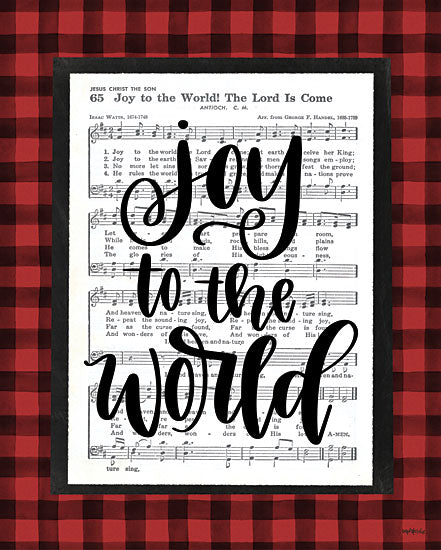 Imperfect Dust DUST508 - DUST508 - Joy to the World    - 12x16 Joy to the World, Song, Holiday, Christmas, Sheet Music, Plaid, Calligraphy, Signs from Penny Lane