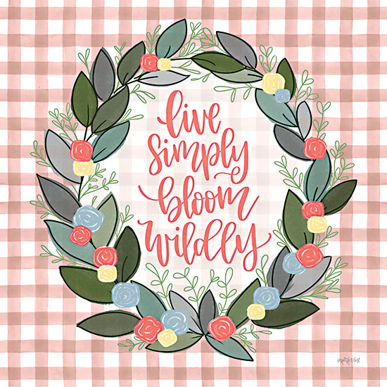 Imperfect Dust DUST593 - DUST593 - Live Simply Bloom Wildly - 12x12 Live Simply, Wreath, Calligraphy, Flowers, Greenery, Shabby Chi from Penny Lane