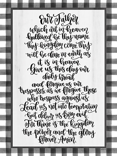 Imperfect Dust DUST602 - DUST602 - The Lord's Prayer - 12x16 Our Father, The Lord's Prayer, Religious, Calligraphy, Black & White, Prayer from Penny Lane