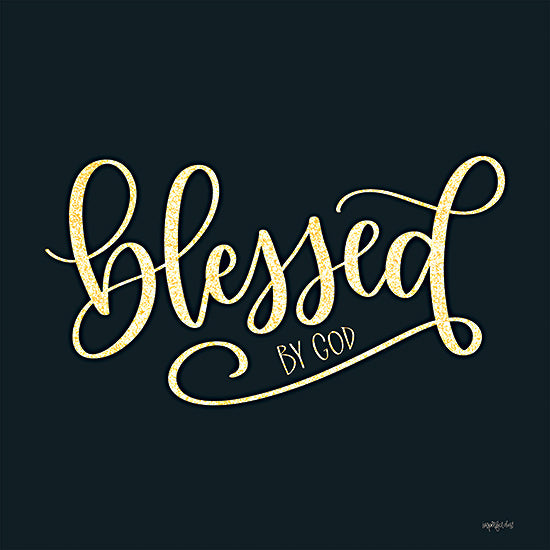 Imperfect Dust DUST881 - DUST881 - Blessed by God - 12x12 Blessed By God, Religious, Typography, Black & Gold, Signs from Penny Lane
