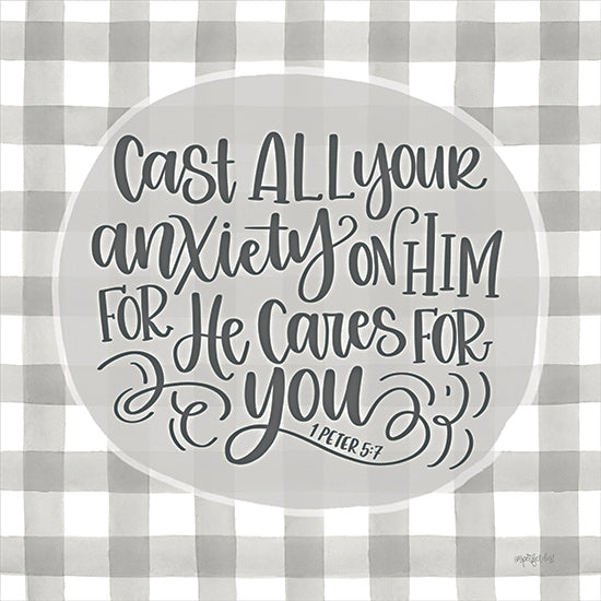 Imperfect Dust DUST894 - DUST894 - Cast All Your Anxiety On Him - 12x12 Cast All Your Anxiety on Him, Bible Verse, Peter, Religious, Plaid, Typography, Signs from Penny Lane