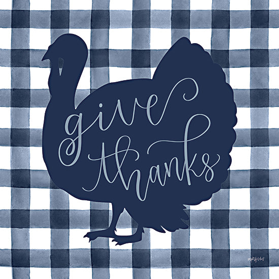 Imperfect Dust DUST939 - DUST939 - Give Thanks Turkey - 12x12 Give Thanks, Turkey, Blue & White, Plaid, Thanksgiving, Decorations from Penny Lane