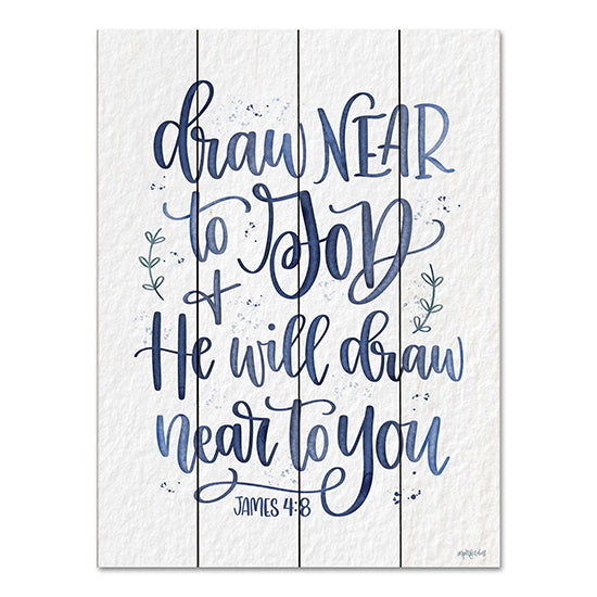 Imperfect Dust DUST956PAL - DUST956PAL - Draw Near to God - 12x16 Draw Near to God, Bible Verse, James, Blue & White, Religious, Typography, Signs from Penny Lane