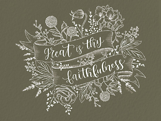 Imperfect Dust DUST966 - DUST966 - Great is Thy Faithfulness - 16x12 Religious, Great is Thy Faithfulness, Flowers, Banner, Typography, Signs from Penny Lane