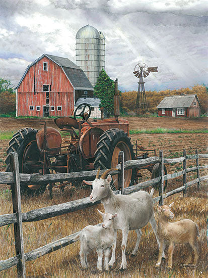 Ed Wargo ED188 - The Old Tractor - Tractor, Goats, Barn, Farm, Field from Penny Lane Publishing