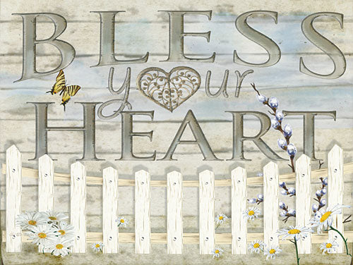 Ed Wargo ED352 - Bless Your Heart - Heart, Signs, Fence, Flowers  from Penny Lane Publishing