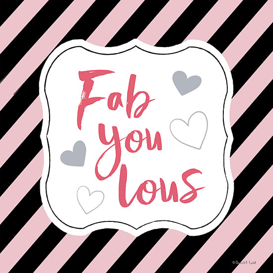 Elizabeth Tyndall ET196 - ET196 - Fab You Lous - 12x12 Tween, Inspirational, Fab You Lous, Typography, Signs, Textual Art, Hearts, Pink, Black from Penny Lane