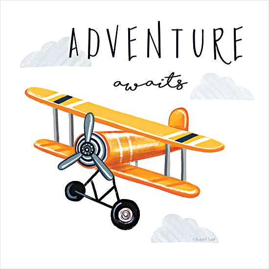 Elizabeth Tyndall ET197 - ET197 - Adventure Awaits - 12x12 Children, Children's Room, Airplane, Adventure Awaits, Typography, Signs, Textual Art, Boys from Penny Lane