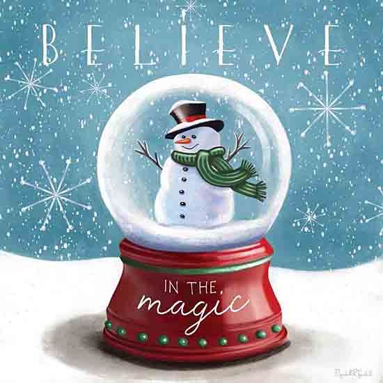 Elizabeth Tyndall ET256 - ET256 - Believe in the Magic - 12x12 Christmas, Holidays, Snow Globe, Snowman, Winter, Believe in the Magic, Typography, Signs, Textual Art, Snow, Snowflakes from Penny Lane