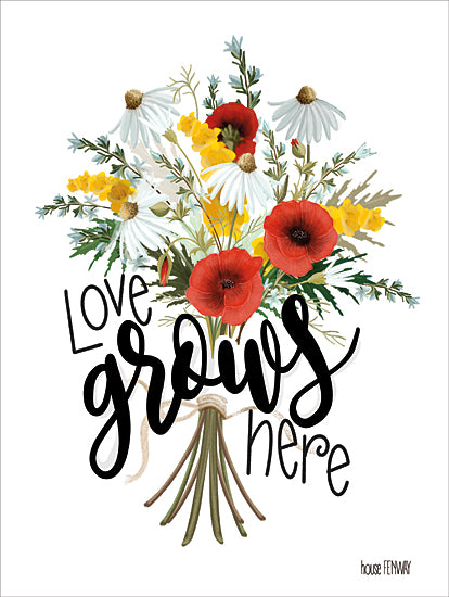 House Fenway FEN101 - FEN101 - Love Grows Here - 12x16 Signs, Typography, Flowers, Bouquet from Penny Lane