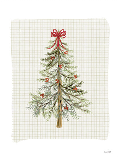 House Fenway FEN1094 - FEN1094 - Simple Little Christmas Tree - 12x16 Christmas, Holidays, Christmas Tree, Simple Christmas Tree, Berries, Red Ribbon, Grid Paper, Winter from Penny Lane