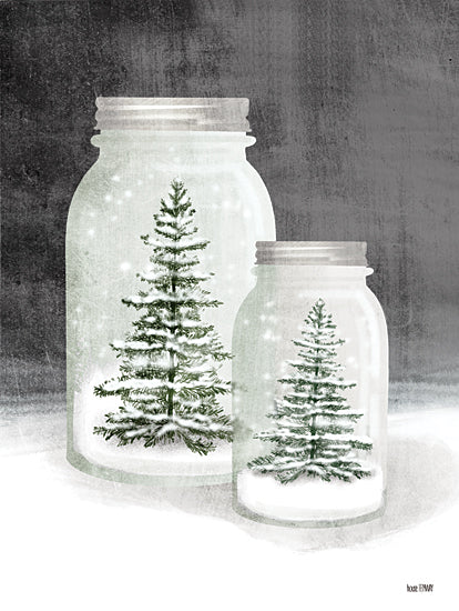 House Fenway FEN158 - FEN158 - Mason Snowglobes - 12x16 Christmas Trees, Glass Jars, Still Life, Snow from Penny Lane