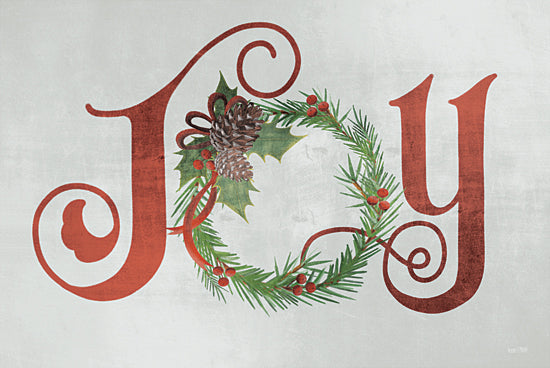 House Fenway FEN183 - FEN183 - Joy - 18x12 Joy, Wreath, Pinecones, Holidays, Pine Branches, Calligraphy, Signs from Penny Lane