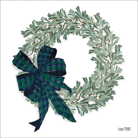 House Fenway FEN207 - FEN207 - Mistletoe Wreath   - 12x12 Mistletoe Wreath, Wreath, Mistletoe, Holidays, Bow   from Penny Lane