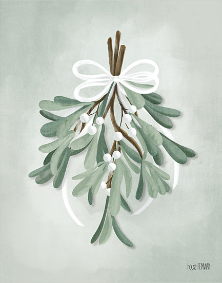 House Fenway FEN208 - FEN208 - Farmhouse Mistletoe   - 12x16 Mistletoe, Berries, Ribbon, Holidays, Christmas from Penny Lane