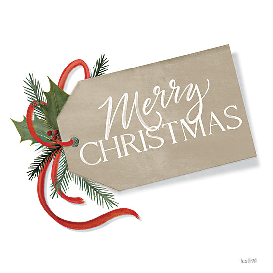 House Fenway FEN212 - FEN212 - Merry Christmas Gift Tag - 12x12 Merry Christmas, Gift Tag, Holly Berries, Holidays from Penny Lane