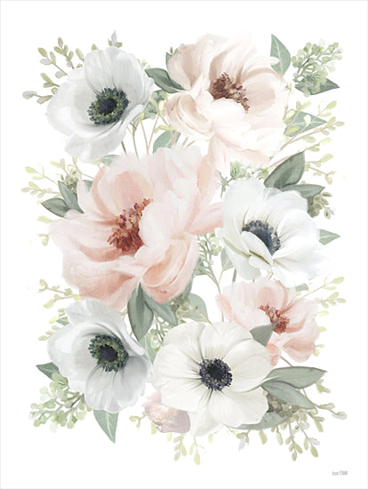 House Fenway FEN241 - FEN241 - Peony Floral Block - 12x16 Flowers, Peonies, Pink and White Flowers, Botanical, Blooms from Penny Lane