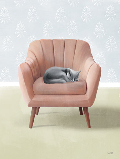 House Fenway FEN339 - FEN339 - Nap Time Gray Cat - 12x16 Cat, Chair, Napping, Nap Time from Penny Lane