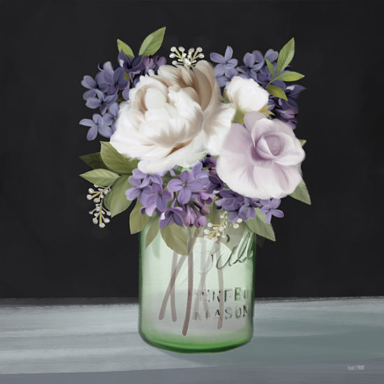 House Fenway FEN351 - FEN351 - Lilac Mason Jar Floral - 12x12 Lilacs, Flowers, Mason Jars, Bouquet, Blooms, Triptych, Country from Penny Lane