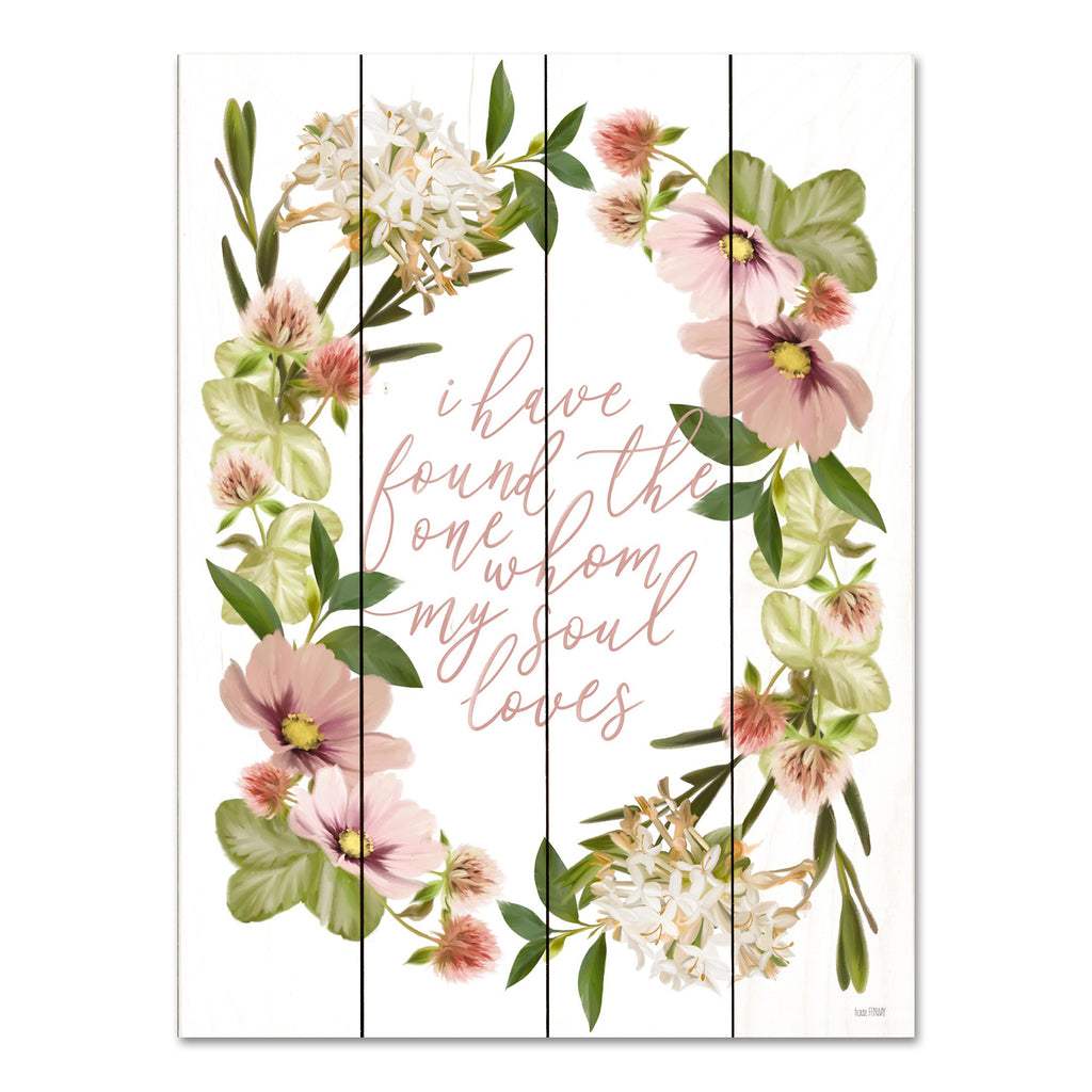 House Fenway FEN356PAL - FEN356PAL - I Have Found - 12x16 I Have Found the One Whom My Soul Loves, Marriage, Wedding, Spouses, Floral Wreath, Wreath, Flowers, Typography, Signs from Penny Lane