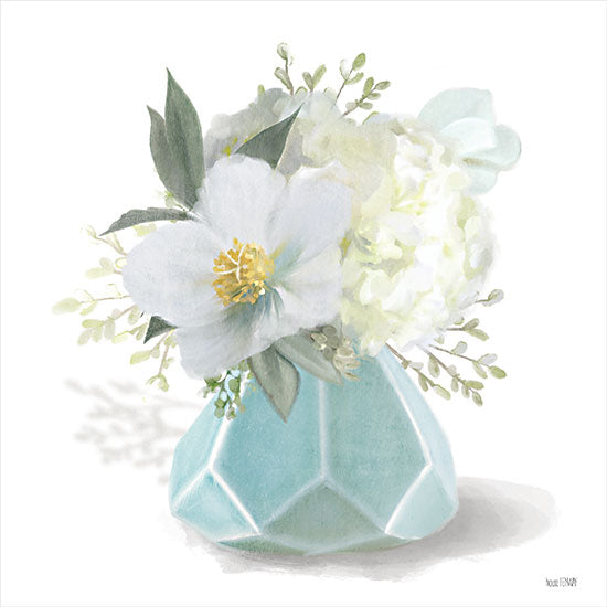 House Fenway FEN440 - FEN440 - Posies in Blue - 12x12 Flowers, Posies, White Posies, Blue Vase from Penny Lane