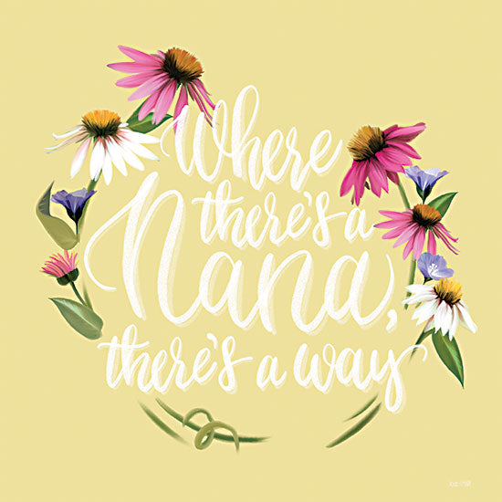 House Fenway FEN474 - FEN474 - Where There's a Nana   - 12x12 Grandma, Where There's a Nana, Nana, Family, Flowers, Wreath, Typography, Signs from Penny Lane