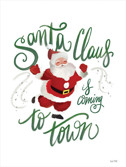 House Fenway FEN558 - FEN558 - Santa is Coming to Town - 12x16 Santa Claus is Coming to Town, Santa Claus, Christmas, Holidays, Whimsical, Calligraphy, Signs from Penny Lane