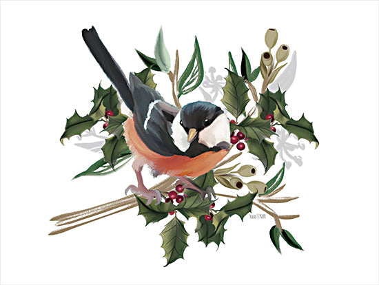 House Fenway FEN564 - FEN564 - Christmas Songbird I    - 16x12 Christmas Songbird, Bird, Holidays, Holly & Berries, Christmas from Penny Lane