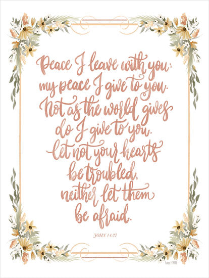 House Fenway FEN573 - FEN573 - Peace I Leave With You - 12x16 Peace I Leave With You, Bible Verse, John, Flowers, Autumn, Signs from Penny Lane