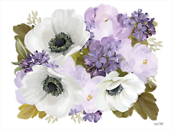 House Fenway FEN584 - FEN584 - Lilacs and Anemones - 16x12 Flowers, Purple and White Flowers, Lilacs, Anemones, Botanical from Penny Lane