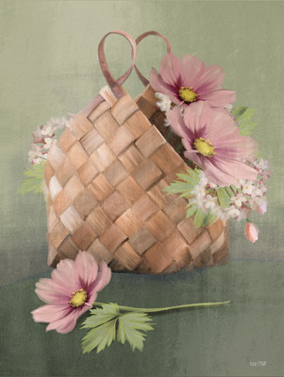 House Fenway FEN702 - FEN702 - Farmhouse Daisy Basket - 12x16 Flowers, Daisies, Pink Daisies, Basket, Woven Basket, Cottage/Country, Decorative, Spring from Penny Lane