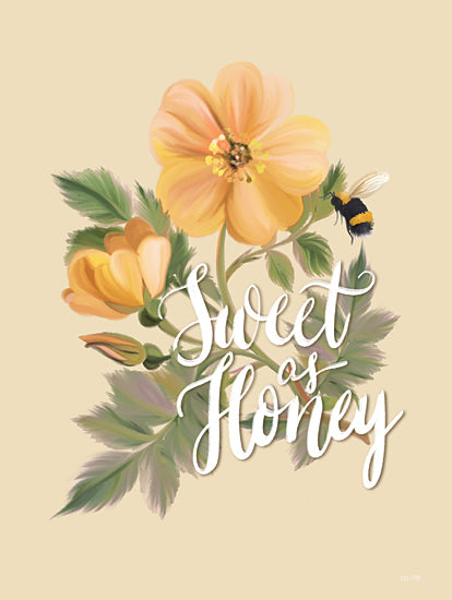 House Fenway FEN719 - FEN719 - Sweet as Honey    - 12x16 Sweet as Honey, Bees, Flowers, Typography, Signs from Penny Lane