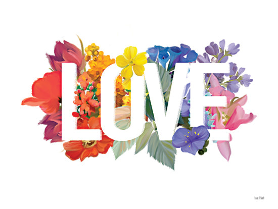 House Fenway FEN721 - FEN721 - Rainbow Love - 16x12 Love, Flowers, Rainbow Color Flowers, Typography, Signs, Gay Pride from Penny Lane