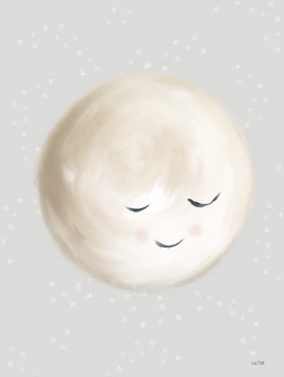 House Fenway FEN724 - FEN724 - Happy Little Moon I   - 12x16 Moon, Baby, Happy Moon, Neutral Palette from Penny Lane