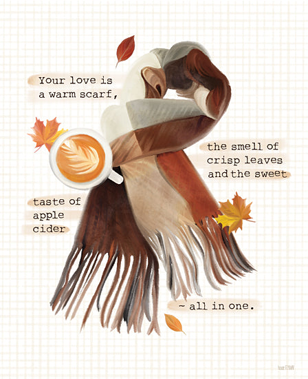 House Fenway FEN767 - FEN767 - Autumn Love - 12x16 Autumn Love, Scarf, Leaves, Typography, Signs, Fall, Autumn from Penny Lane
