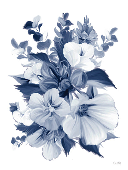 House Fenway FEN865 - FEN865 - Fresh Cuts in Blue - 12x16 Flowers, Greenery, Blue & White, Botanical from Penny Lane
