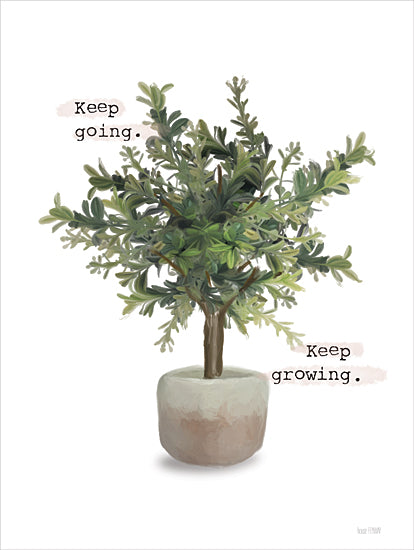 House Fenway FEN878 - FEN878 - Keep Going - Keep Growing - 12x16 Tree, Potted Tree, Keep Going, Keep Growing, Motivational, Typography, Signs, Textual Art from Penny Lane