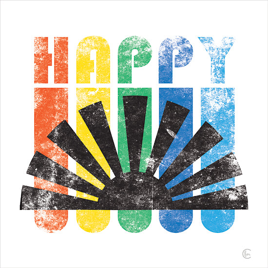 Fearfully Made Creations FMC261 - FMC261 - Happy Retro    - 12x12 Happy, Retro, Rainbow Colors, Vintage, Signs from Penny Lane