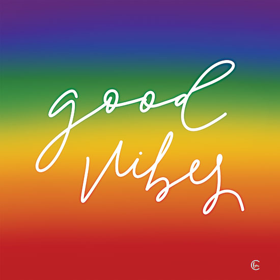 Fearfully Made Creations FMC291 - FMC291 - Rainbow Good Vibes - 12x12 Good Vibes, Rainbow Colors, Pride, Typography, Signs, Tween from Penny Lane