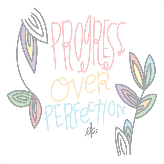 Fearfully Made Creations FTL298 - FTL298 - Progress Over Perfection  - 12x12 Signs, Typography, Progress over Perfection, Colorful Leaves from Penny Lane