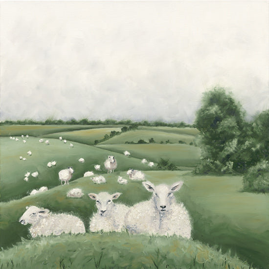 Hollihocks Art HH156 - HH156 - Down on the Farm II - 12x12 Sheep, Landscape, Farm, Countryside from Penny Lane