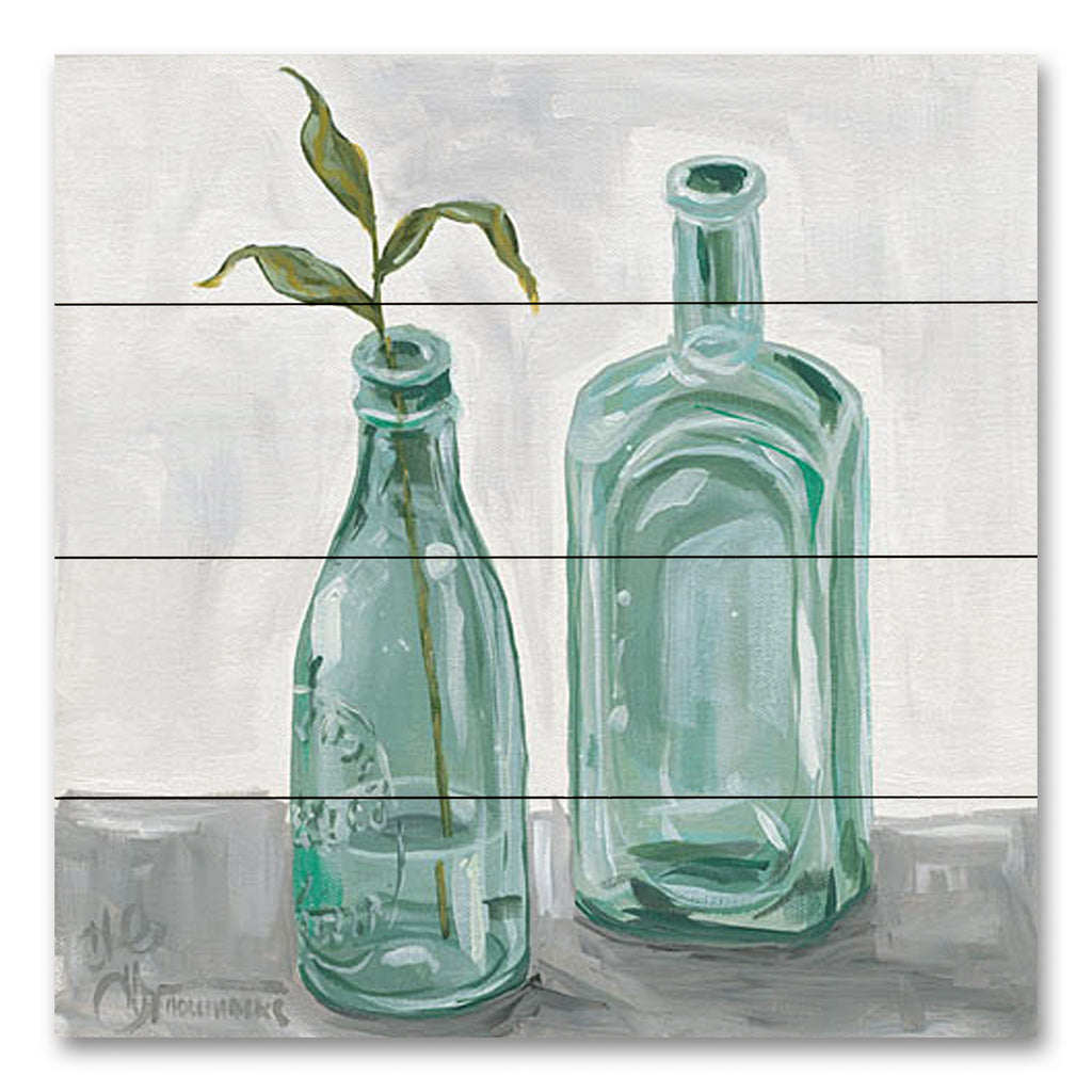 Hollihocks Art HH188PAL - HH188PAL - Glass Bottles - 12x12 Glass Bottles, Greenery, Plant, Still Life, Primitive, Rustic from Penny Lane