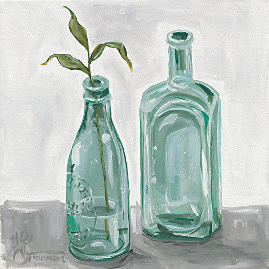 Hollihocks Art HH188 - HH188 - Glass Bottles - 12x12 Glass Bottles, Greenery, Plant, Still Life, Primitive, Rustic from Penny Lane