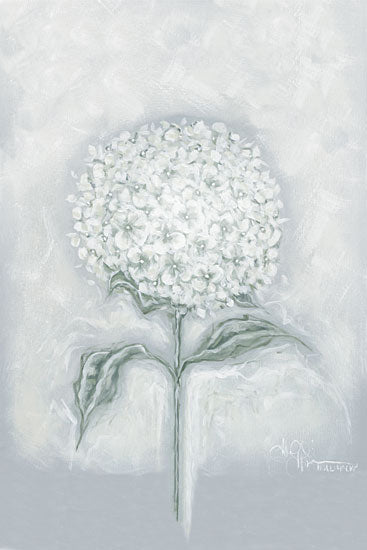 Hollihocks Art HH206 - HH206 - Simple Hydrangea - 12x18 Flower, Hydrangea, White Hydrangea, Spring, Neutral Palette, Simplistic from Penny Lane