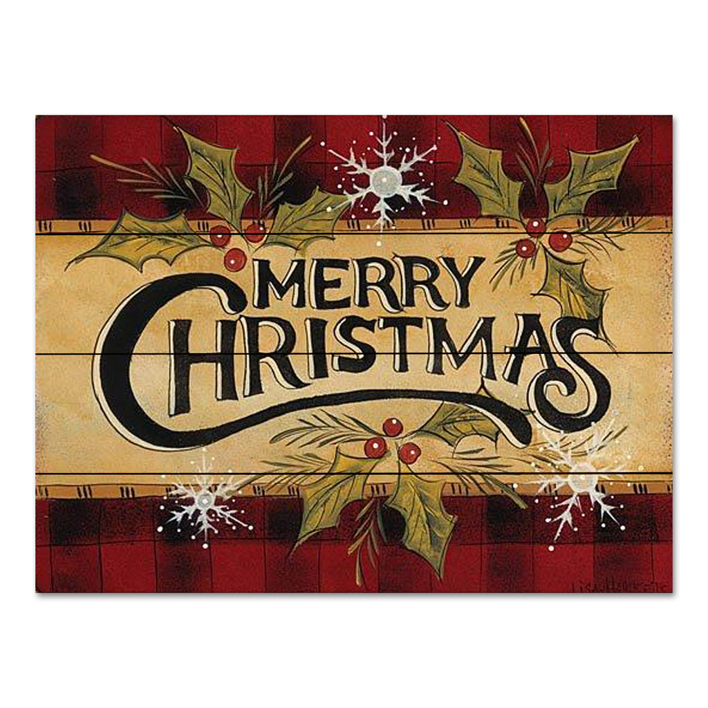 Lisa Hilliker HILL787PAL - HILL787PAL - Christmas Time - 16x12 Christmas, Holidays, Merry Christmas, Holly, Berries, Plaid, Lodge, Winter, Typography, Signs from Penny Lane