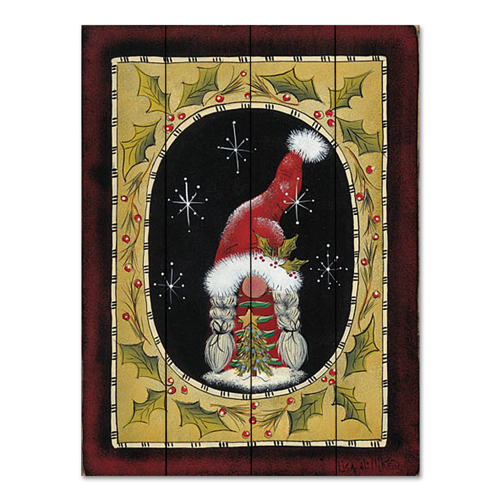 Lisa Hilliker HILL789PAL - HILL789PAL - Velma the Gnome - 12x16 Christmas, Holidays, Gnome, Whimsical, Holly, Berries, Winter from Penny Lane