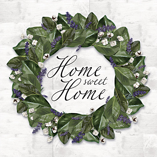 Heidi Kuntz HK120 - HK120 - Lavender Cotton Magnolia Wreath - 12x12 Home Sweet Home, Wreath, Magnolia Wreath, Lavender, Cotton, Signs from Penny Lane