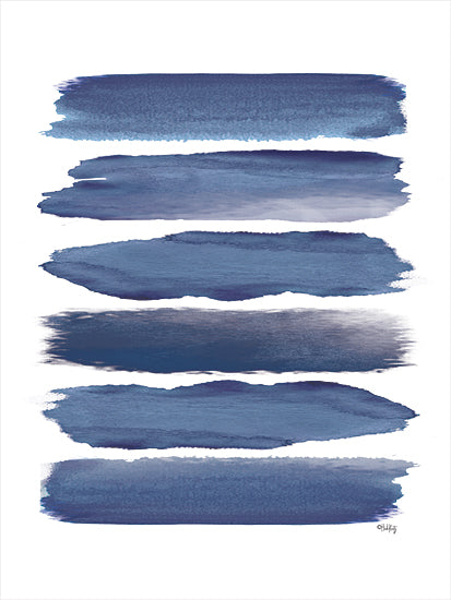 Heidi Kuntz HK126 - HK126 - Watercolor Strokes Blue II - 12x16 Abstract, Watercolor, Blue and White from Penny Lane
