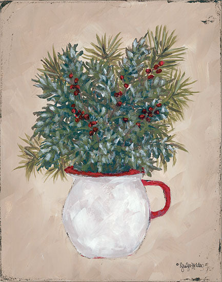 Jennifer Holden HOLD120 - HOLD120 - Cottage Christmas - 12x16 Christmas, Christmas Ivy, Greenery, Vase, Pinecones from Penny Lane