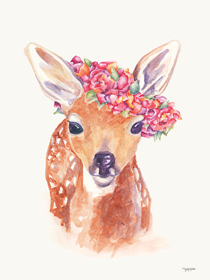 Jennifer Holden HOLD143 - HOLD143 - Sweet Fawn - 12x16 Deer, Fawn, Baby Deer, Formal Crown, Flowers from Penny Lane